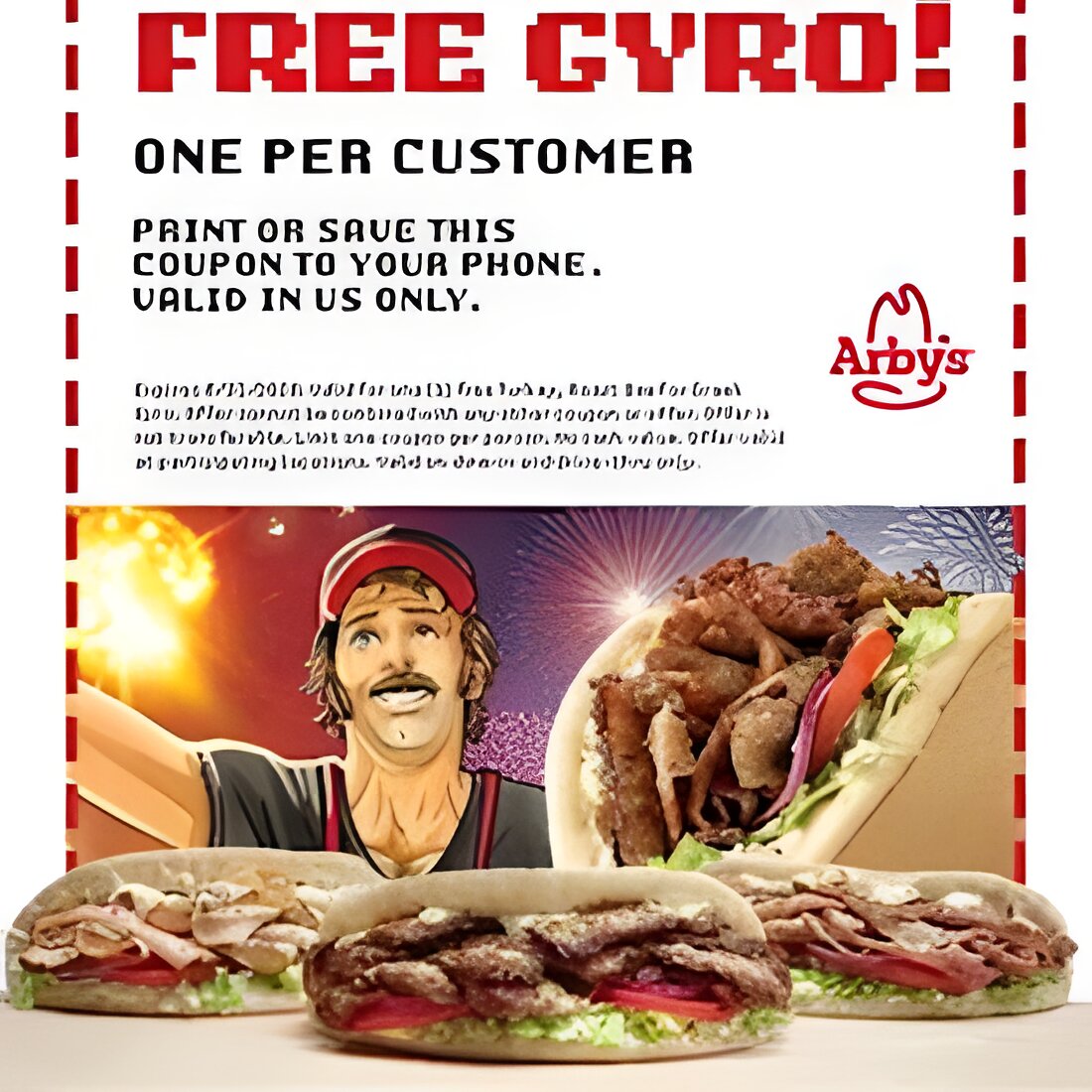 Free Arby's Turkey, Roast Beef or Greek Gyro