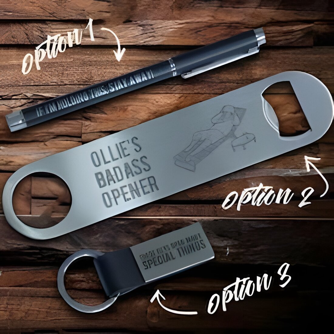 Free Custom Bottle Opener, Pen or Keychain