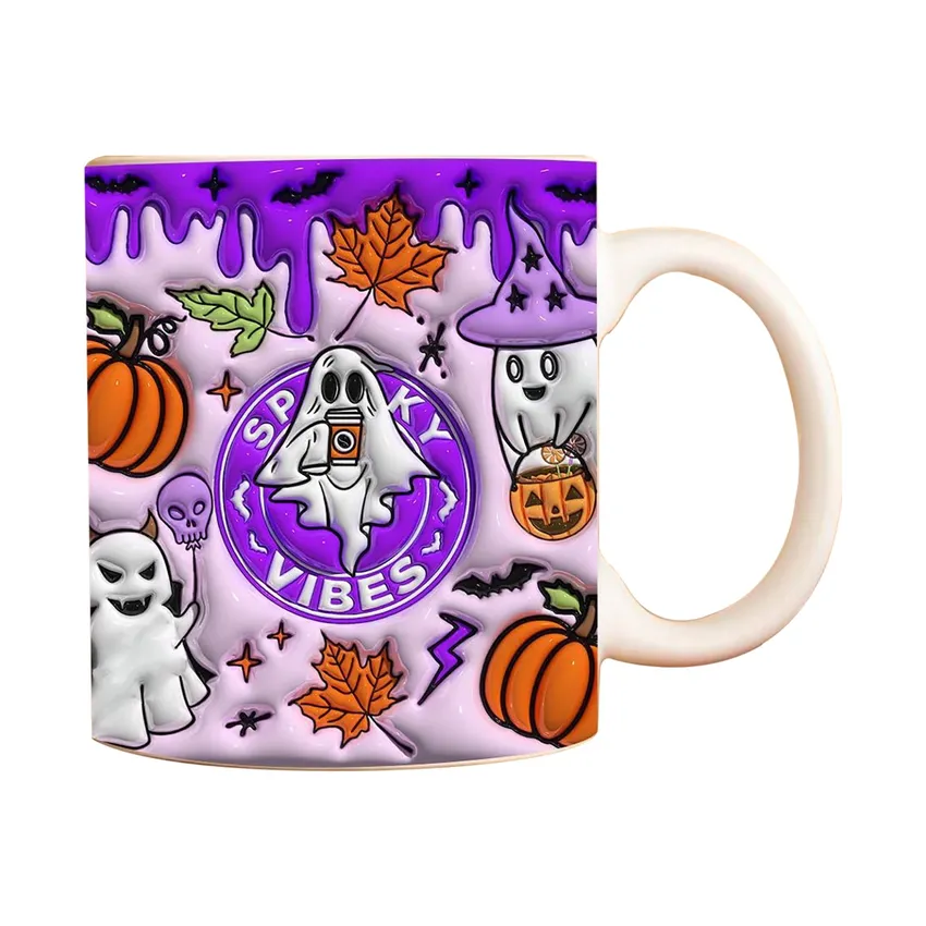 Free Halloween Ghost Mug Stack