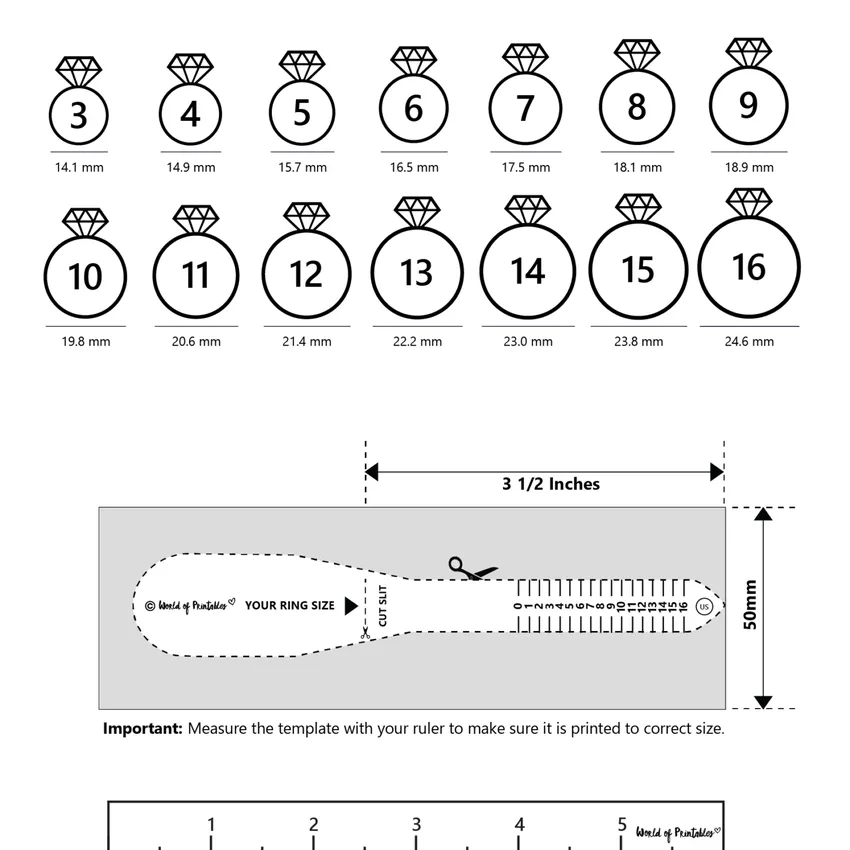 Free My Trio Rings Ring Sizer