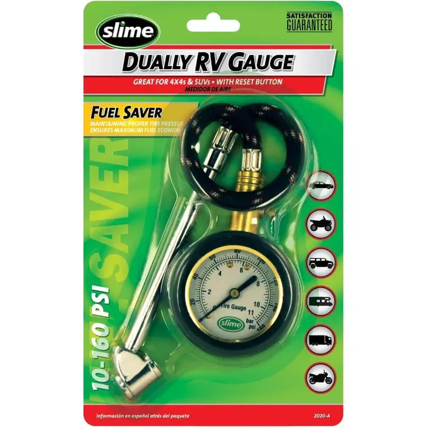 Free Slime Dual Head Tire Gauge