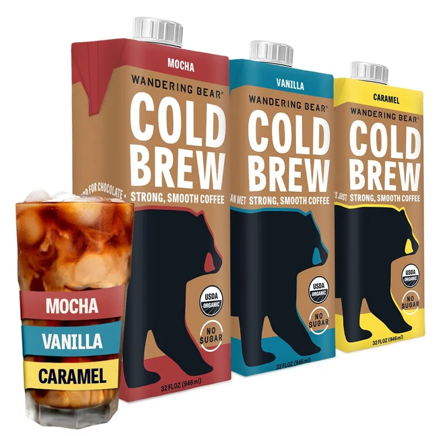 Free Wandering Bear Cold Brew Latte